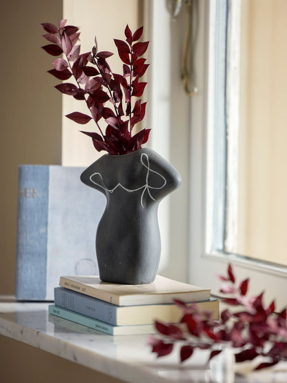 Bloomingville Lulu Deko-Vase, Schwarz, Terrakotta