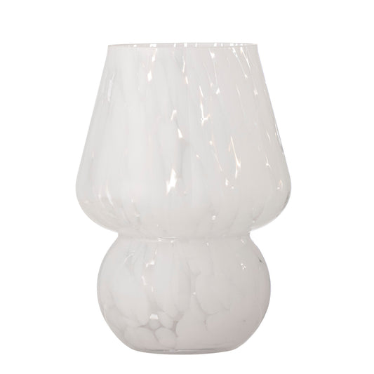 Bloomingville Halim Vase, Weiß, Glas