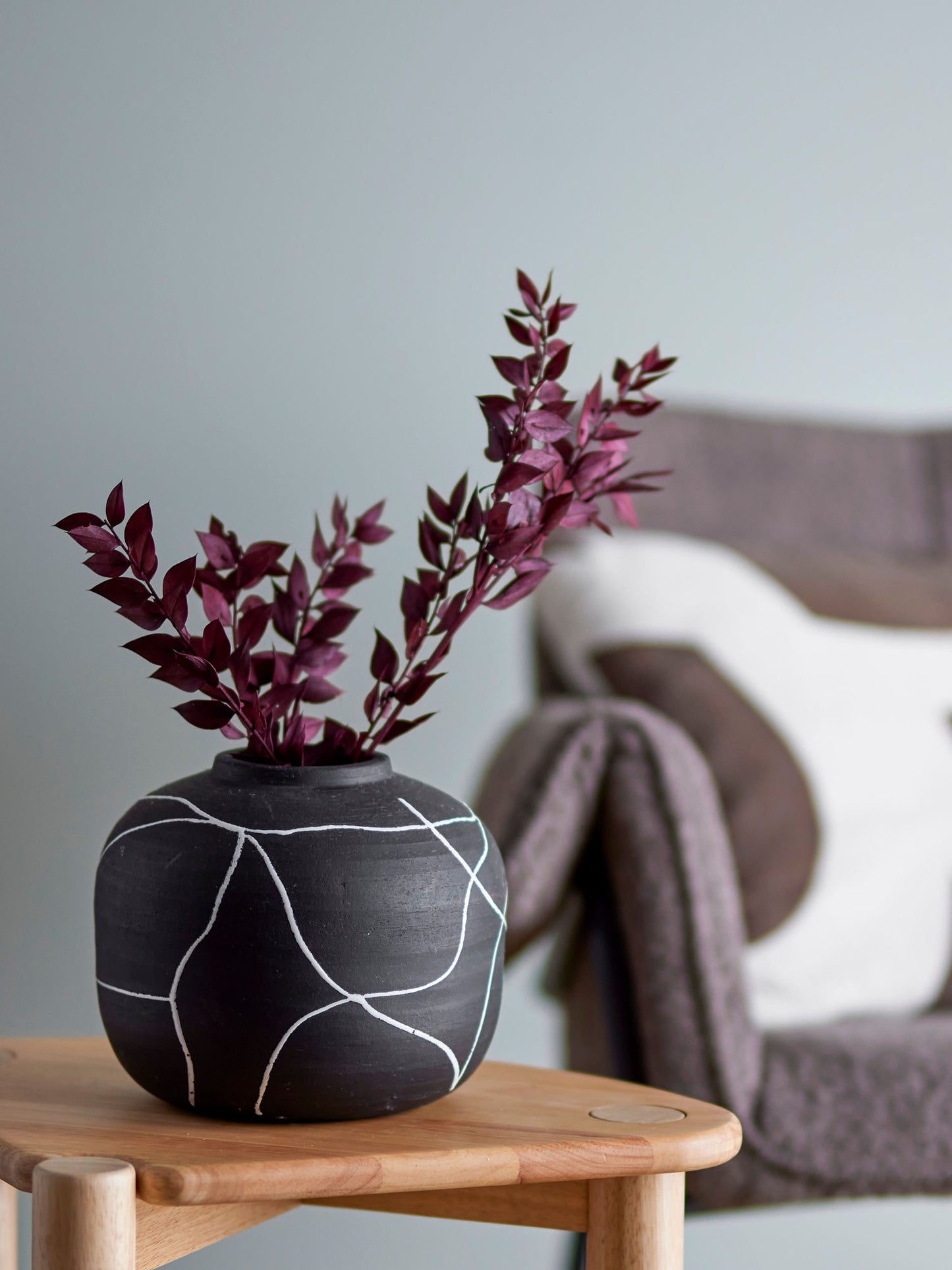 Bloomingville Niza Deko-Vase, Schwarz, Terrakotta
