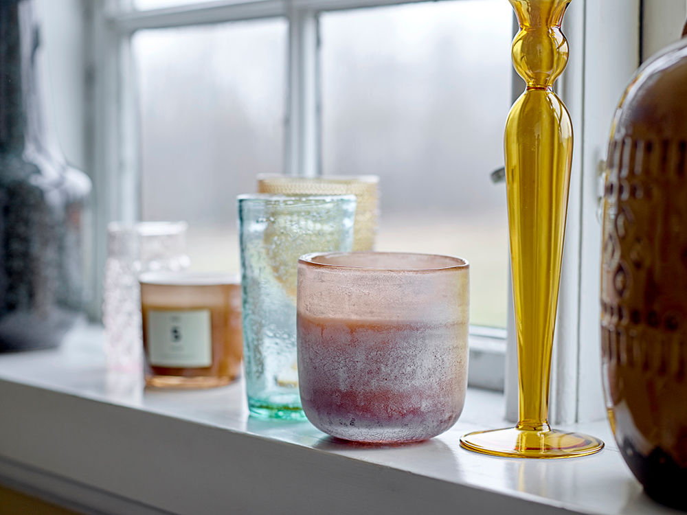 Bloomingville Dara Kerzenhalter, Gelb, Glas