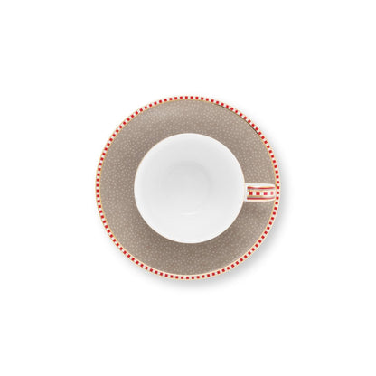 Espresso Cup and Saucer Blooming Tales Khaki