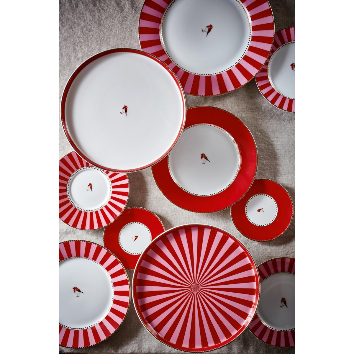 Pip Studio Becher 2x Large Love Birds Medallion Red