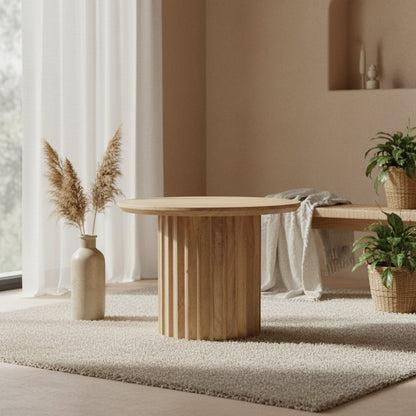Bullnose Side Table Natural 55cm