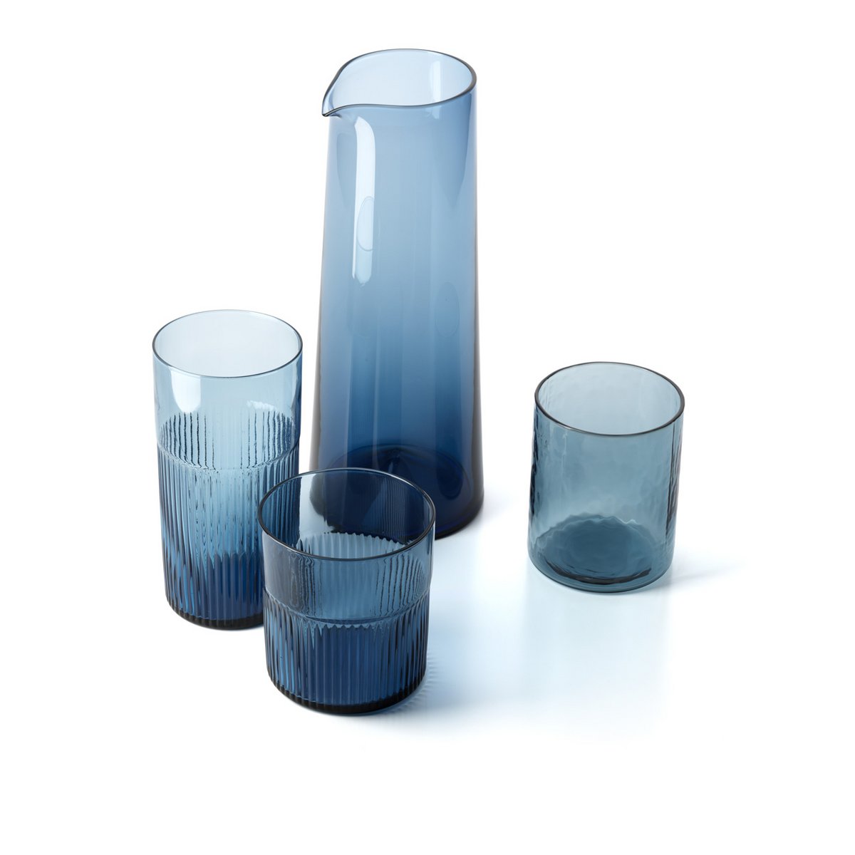 Azure Rippled Low Tumbler – Blau