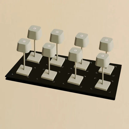 Kombi-Set Profi | 8 x Sarphati Mini Shadow Grey wiederaufladbare Tischlampen mit Ladestation