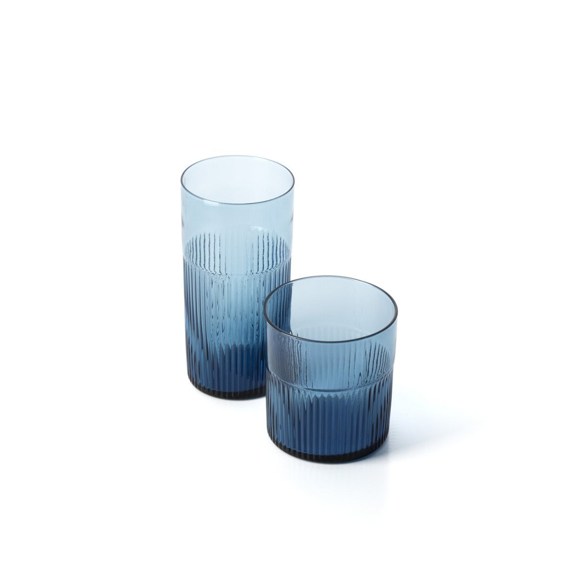 Azure Rippled Low Tumbler – Blau