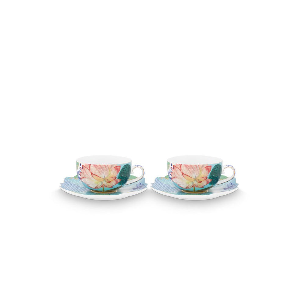 2er Set Teetassen & Untertassen Royal Flowers