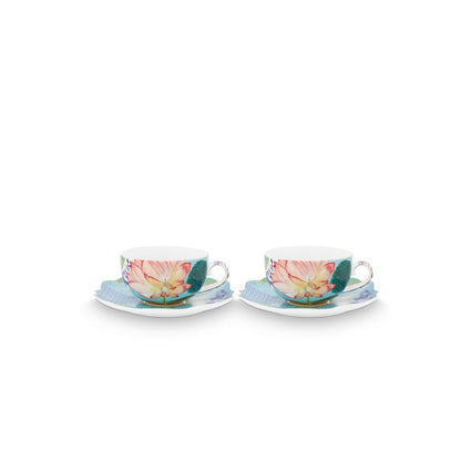 2er Set Teetassen & Untertassen Royal Flowers
