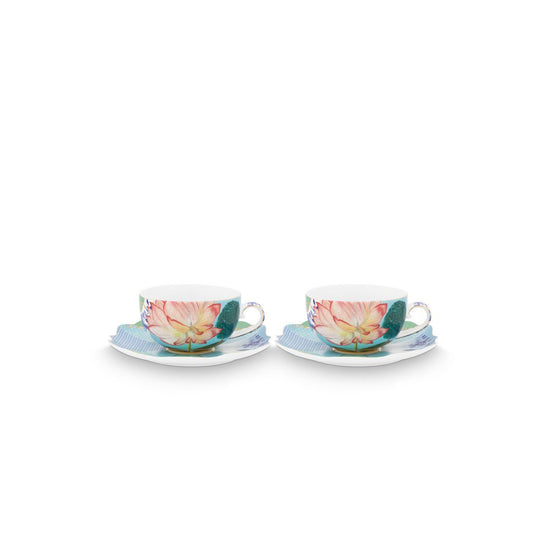 2er Set Teetassen & Untertassen Royal Flowers
