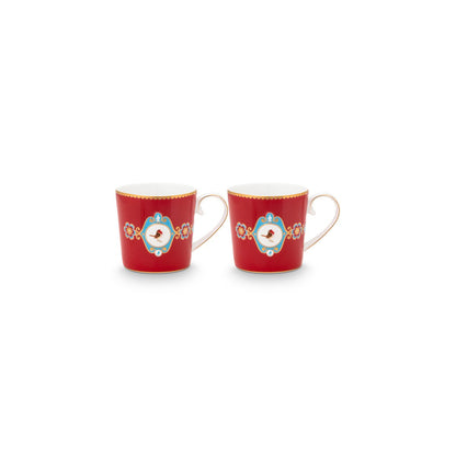 Pip Studio Becher 2x Small Love Birds Medallion Red