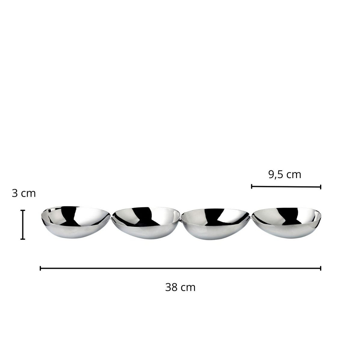 Snackschale 4-Fach Luma (L 38 cm), Edelstahl hochglanzpoliert