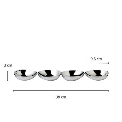 Snackschale 4-Fach Luma (L 38 cm), Edelstahl hochglanzpoliert