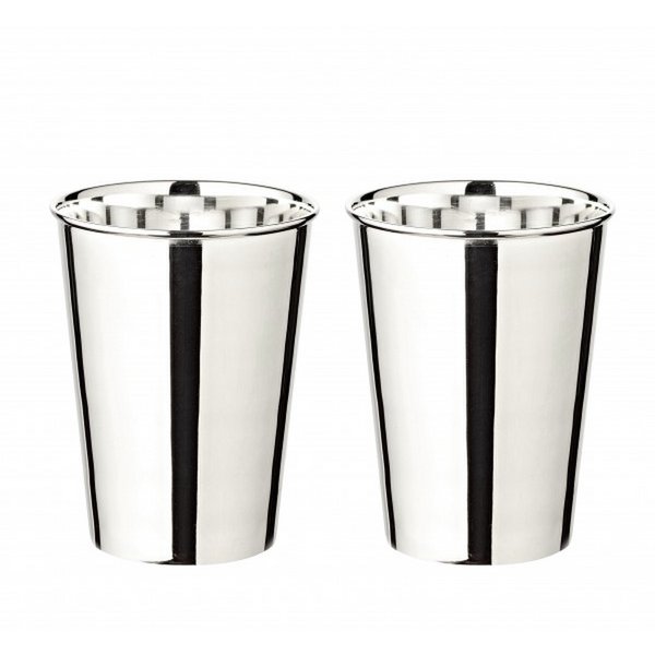 Becher Mido 2er Set, H 10 cm, edel versilbert