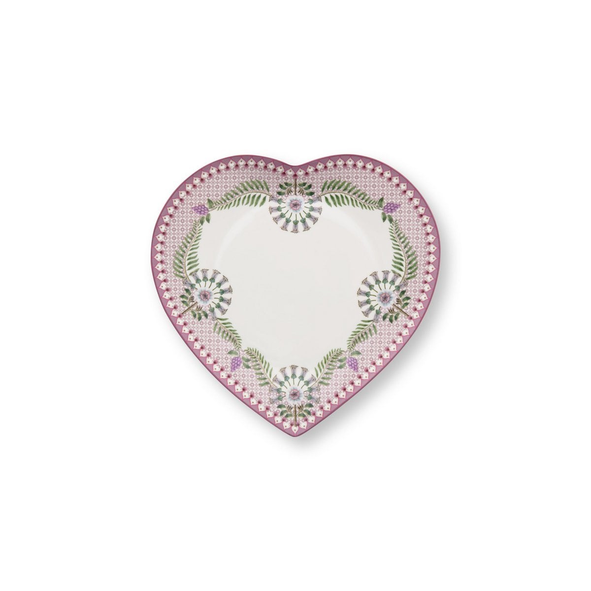 Set/2 Heart Shape Plates Lily&Lotus Lilac 21.5cm