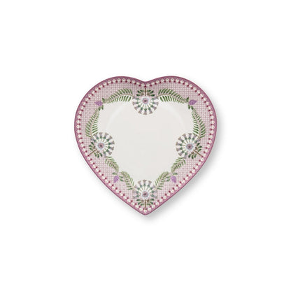 Set/2 Heart Shape Plates Lily&Lotus Lilac 21.5cm