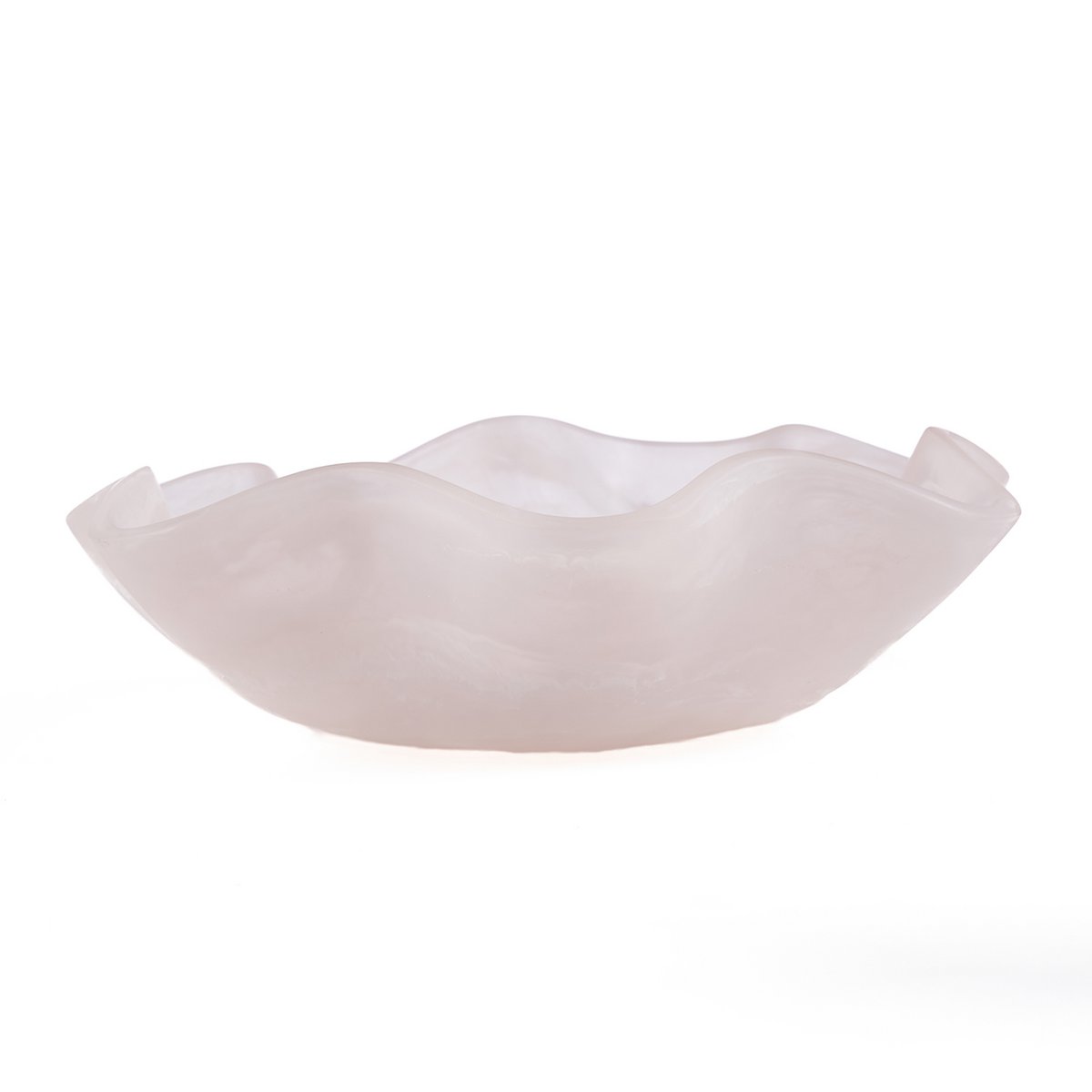 Handgemachte Obstschale aus Kunstharz – Rosa Weiß