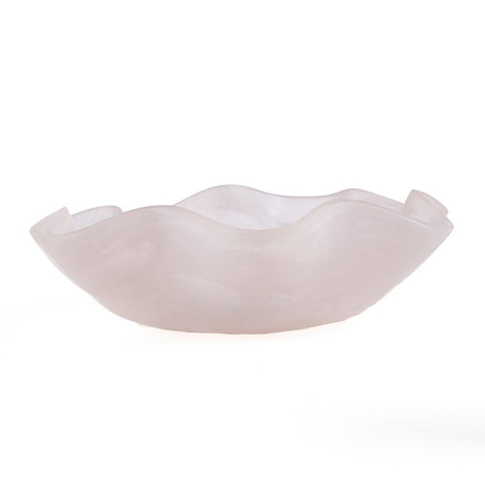 Handgemachte Obstschale aus Kunstharz – Rosa Weiß