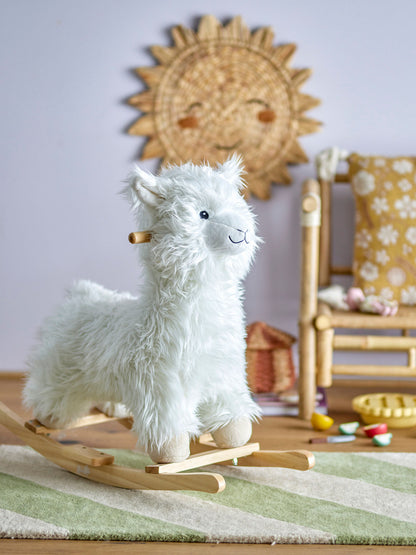 Bloomingville MINI Kinto Schaukelspielzeug, Lama, Weiß, Polyester