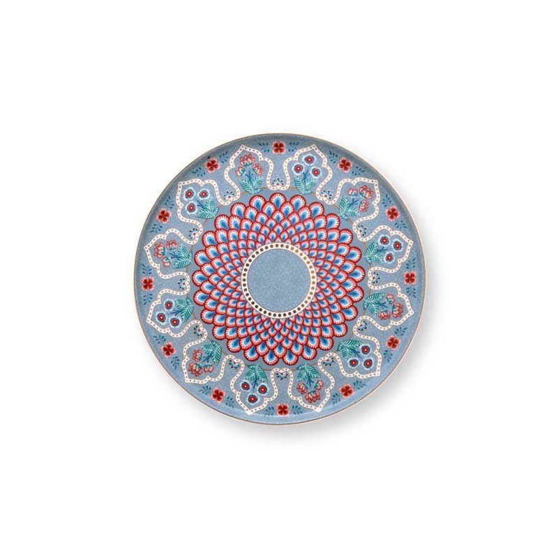 Mini Kuchenservierplatte Scallop Deco Light Blue 21cm