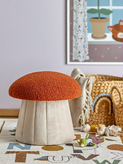 Bloomingville MINI Bertil Pouf, Rot, Polyester