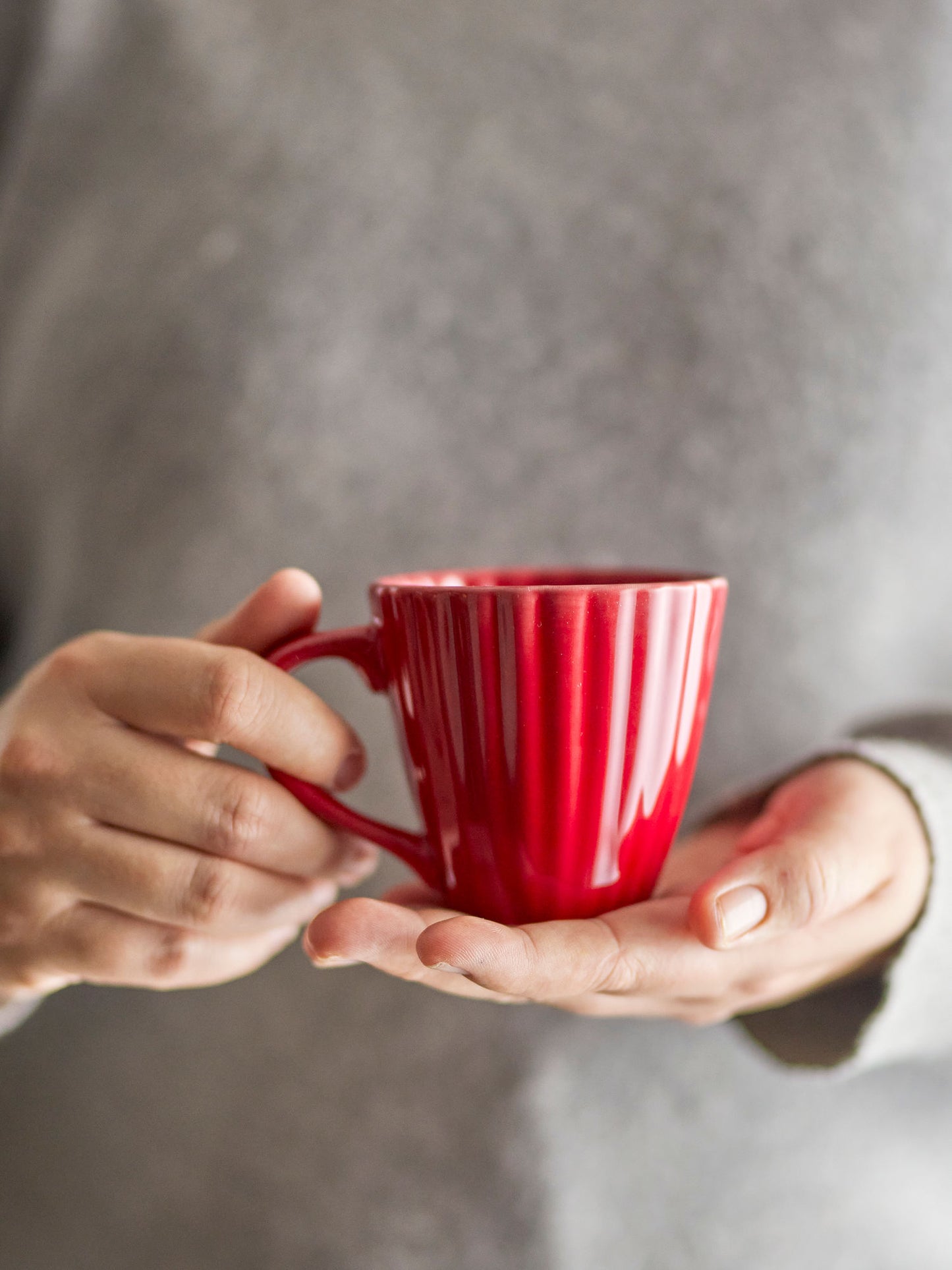 Bloomingville Latina Tasse, Rot, Steingut