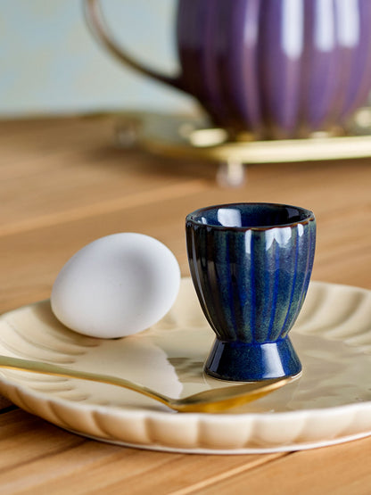 Bloomingville Latina Eierbecher, Blau, Steingut