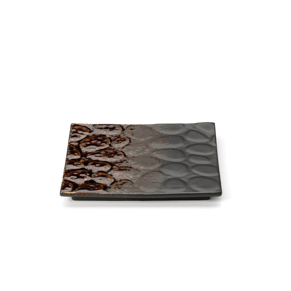 Quadratischer Merapi-Teller – Braun
