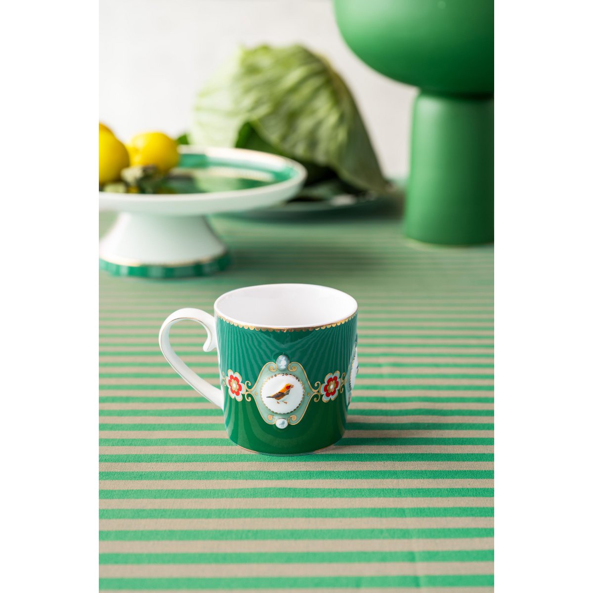 PIP Studio Teetasse Tea for One Love Birds Medallion Emerald-Green
