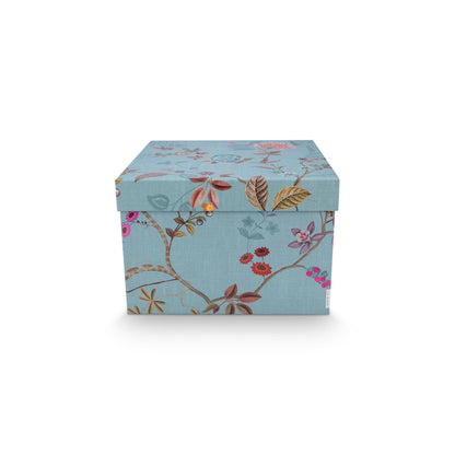 Pip Studio Aufbewahrungsbox Square Blooming Tales Blue-Khaki