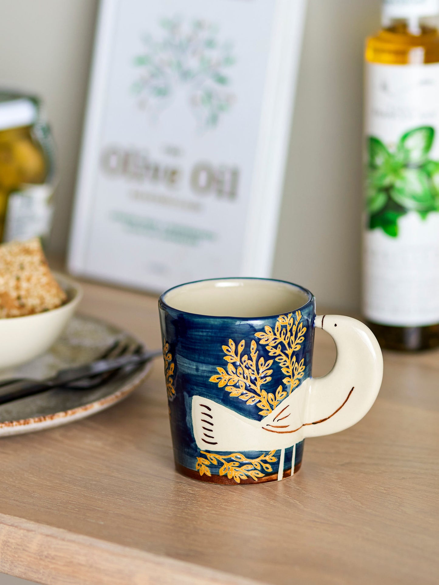 Bloomingville Hezha Tasse, Blue, Steingut