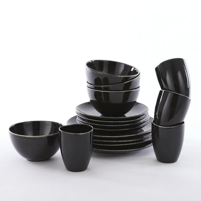 Geschirrset Tabo Schwarz (16-teilig)