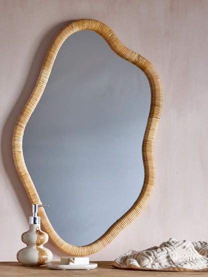 Bloomingville Ashlie Wand-Spiegel, Natur, Rattan