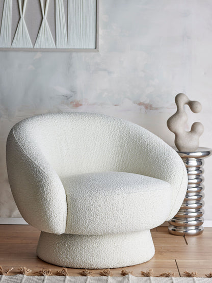 Bloomingville Ted Loungesessel, Weiß, Polyester