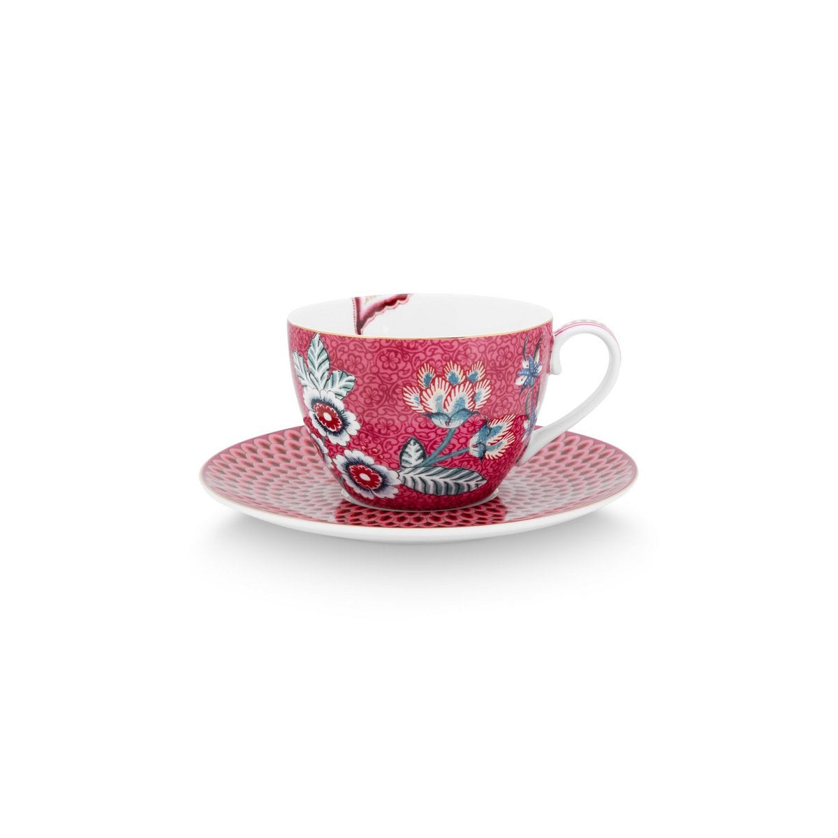 Pip Studio Teetassen und Untertassen Dark Pink 280ml