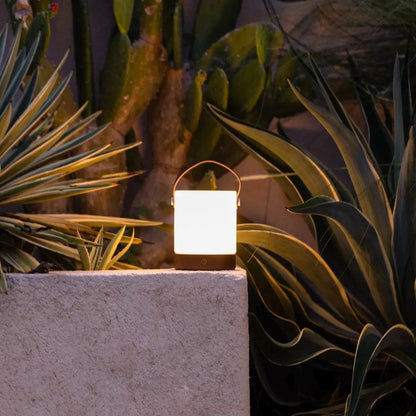 Avery Dunkelbraune wiederaufladbare Tischlampe aus Holz