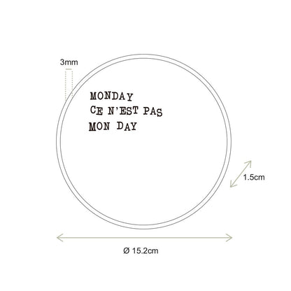 Wall Plate Ceramic Monday 15cm