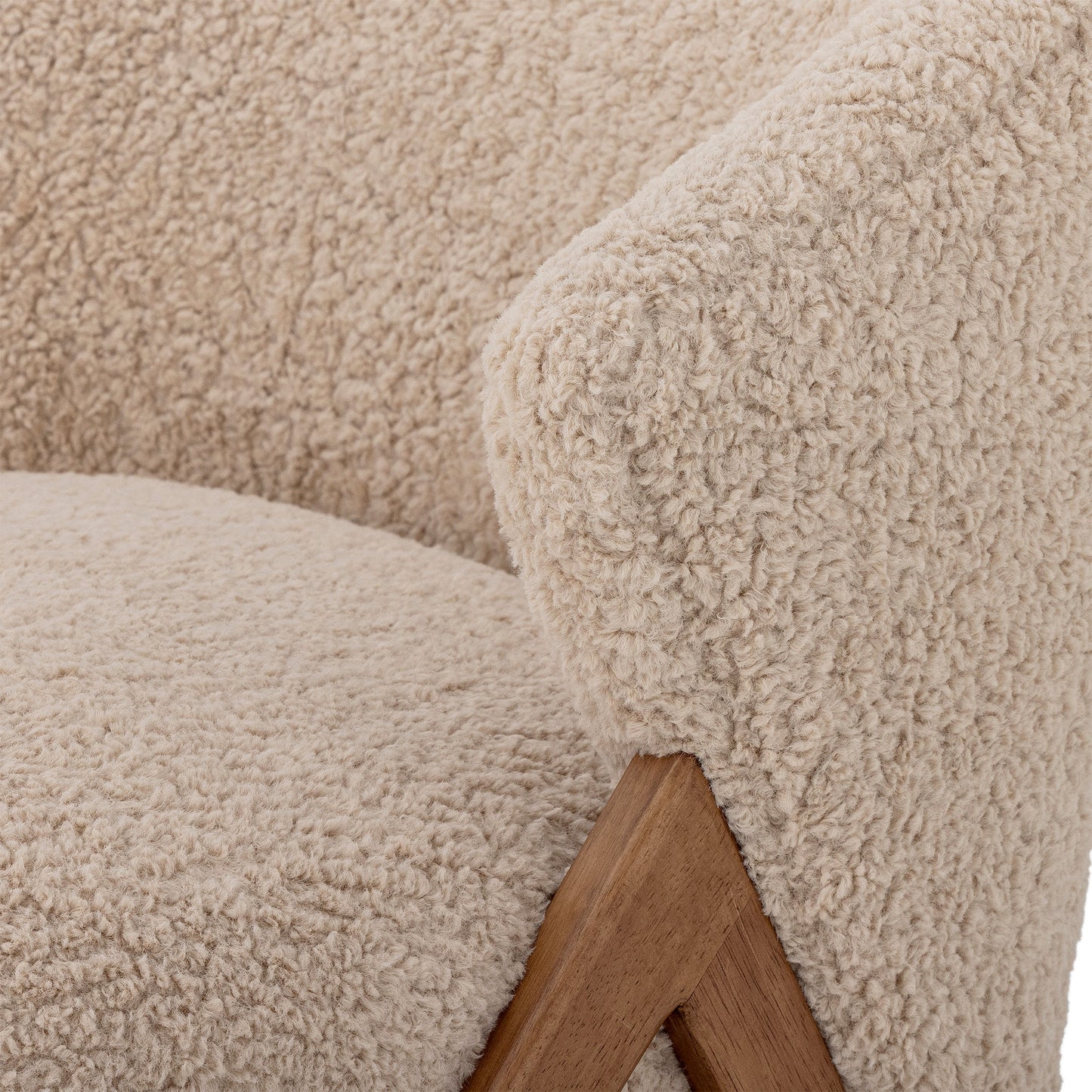 Bloomingville Camino Loungesessel, Natur, FSC®100%, Gummibaumholz