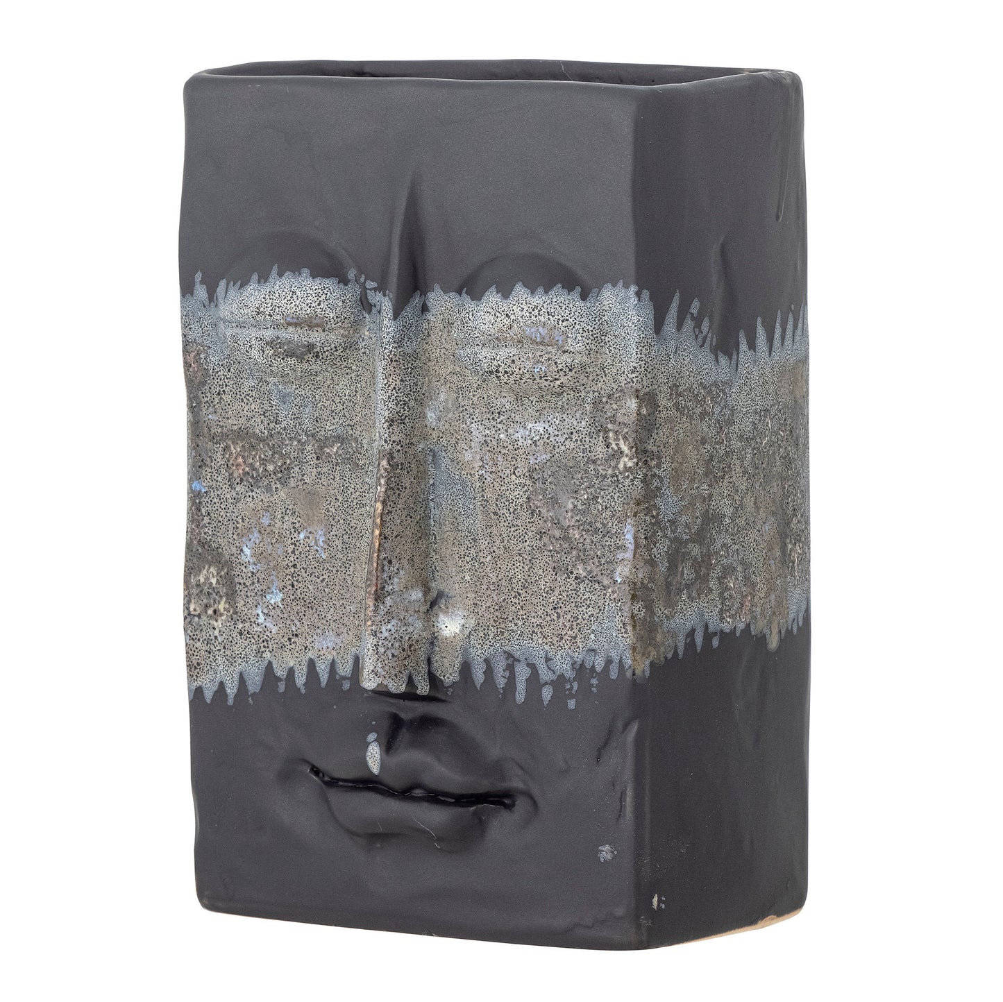 Bloomingville Nasru Vase, Schwarz, Steingut