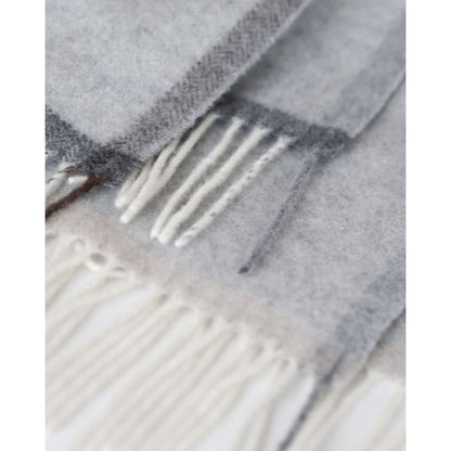 Merino/Kaschmir-Überwurfdecke MILANO – hellgrau