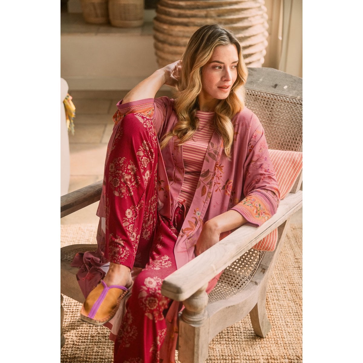 Noa Kimono Bodhi Flower Dark Pink XS