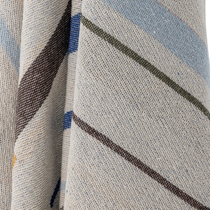Bloomingville Toscana Decke, Blue, Recycelte Baumwolle