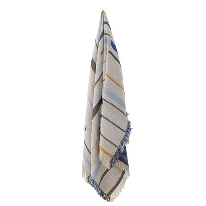 Bloomingville Toscana Decke, Blue, Recycelte Baumwolle