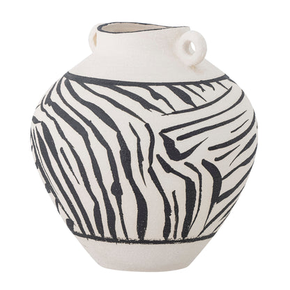 Bloomingville Togo Vase, Schwarz, Steingut