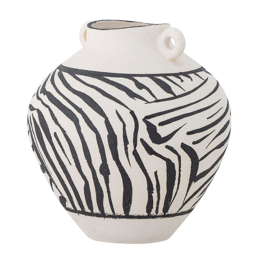 Bloomingville Togo Vase, Schwarz, Steingut