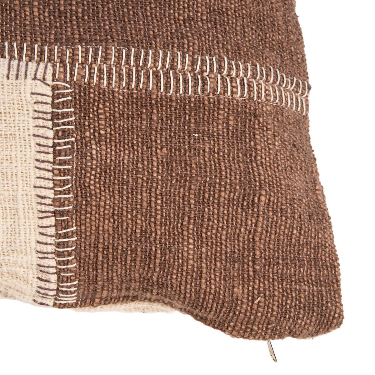 Der Kakao-Patchwork-Kissenbezug – Naturbraun