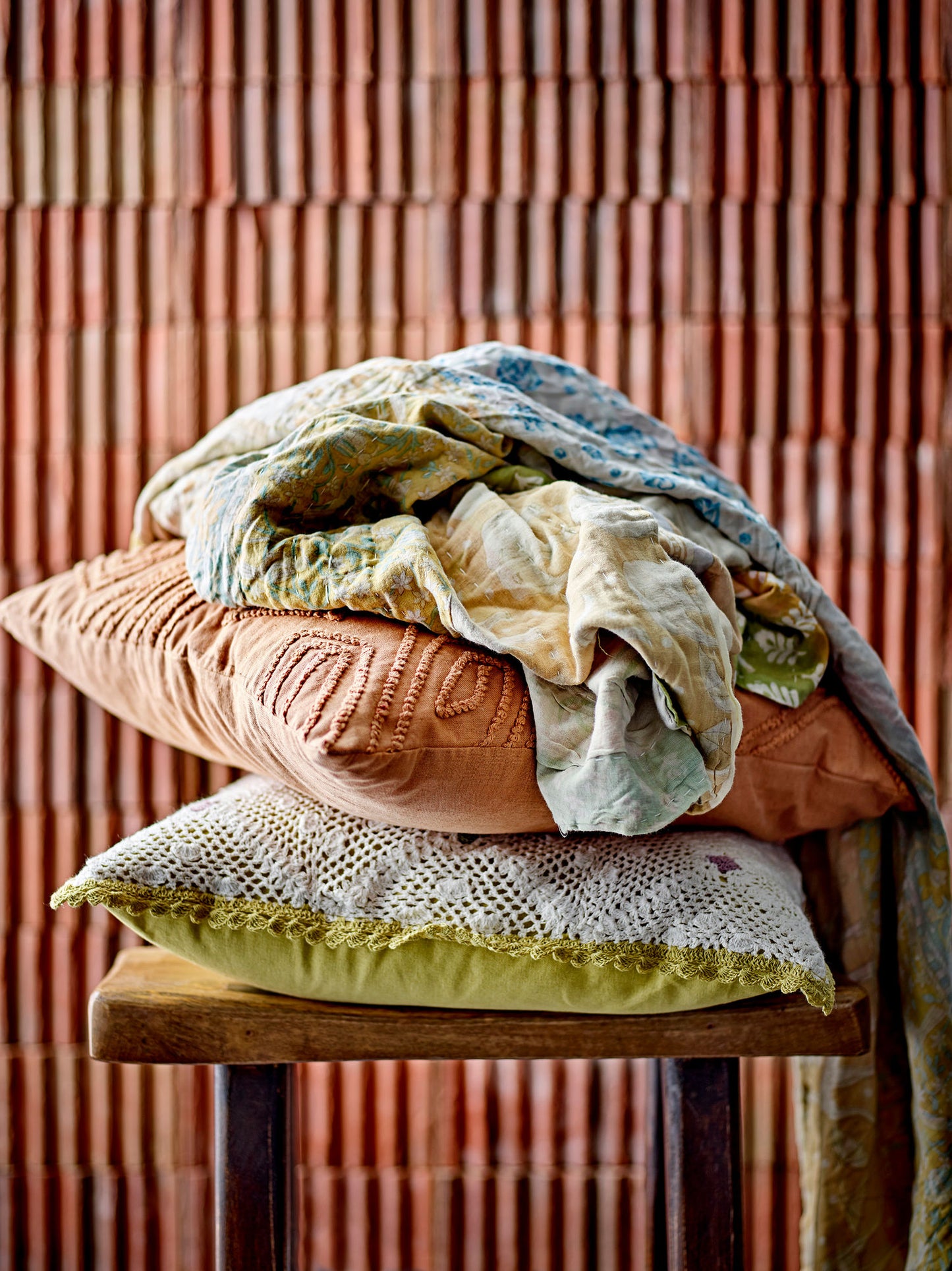 Bloomingville Sari Quilt, Gelb, Recycelte Baumwolle