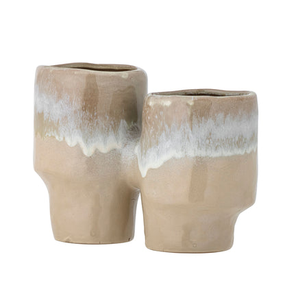 Bloomingville Maiak Blumentopf, Braun, Steingut