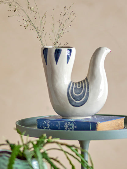 Bloomingville Trudy Vase, Weiß, Steingut