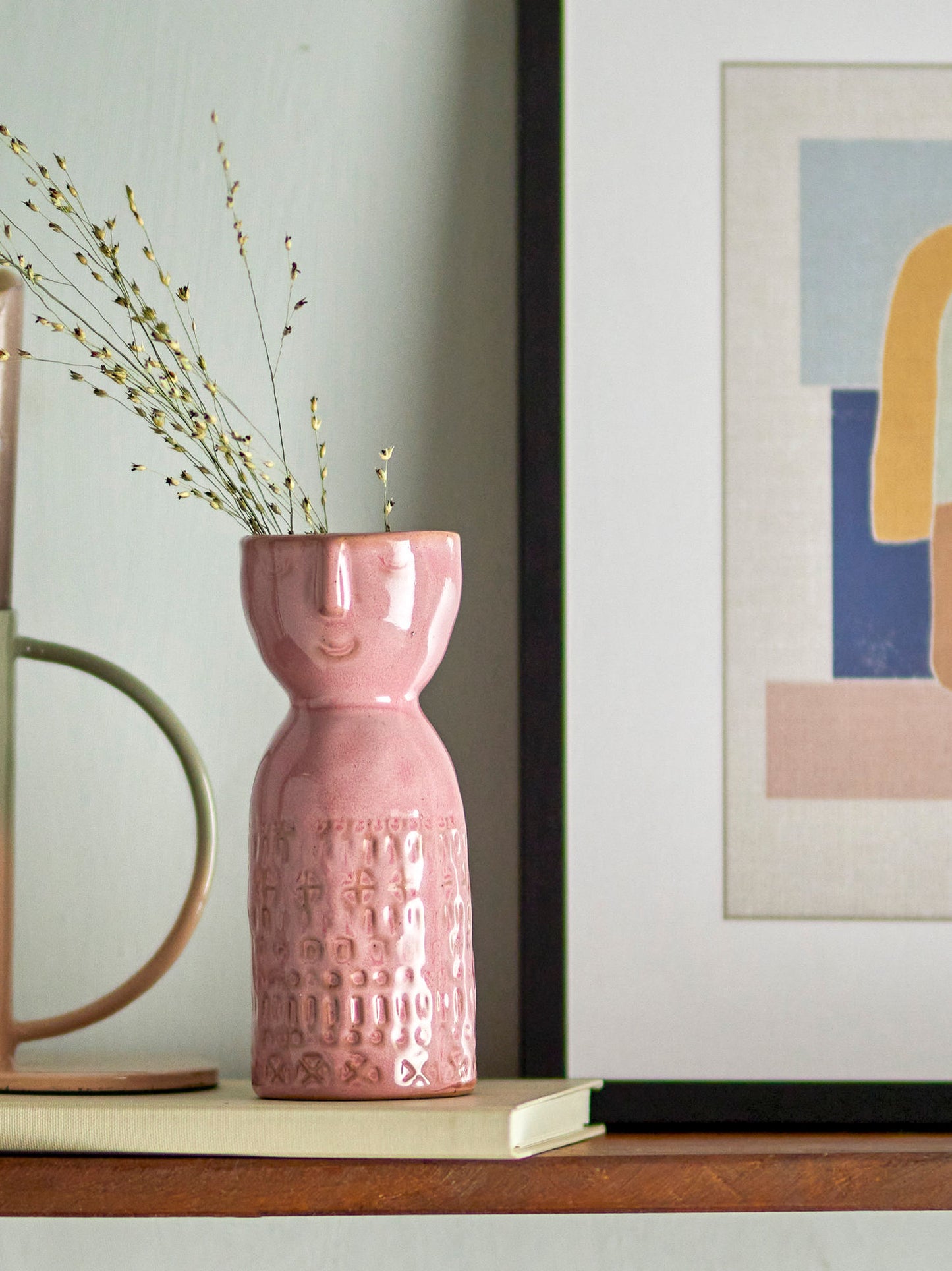 Bloomingville Embla Vase, Pink, Steingut