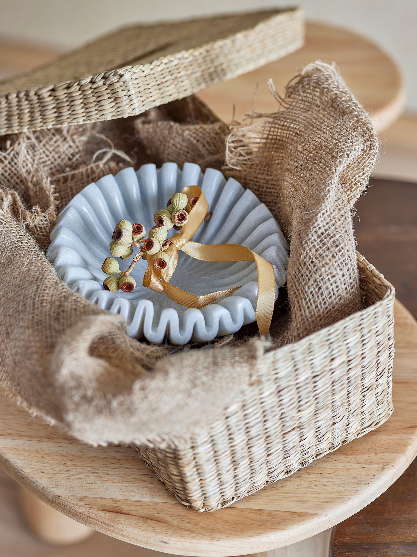 Bloomingville Harmonia Schale, Weiß, Marmor